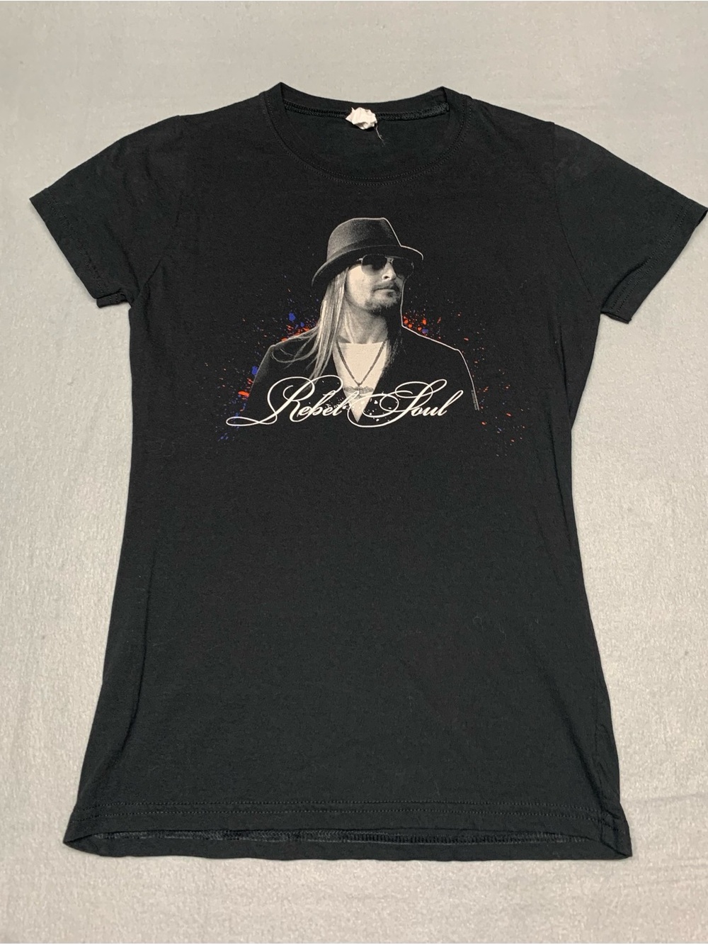 Kid Rock Rebel Soul Bay Island Black Graphic Tee with Multitone Portrait